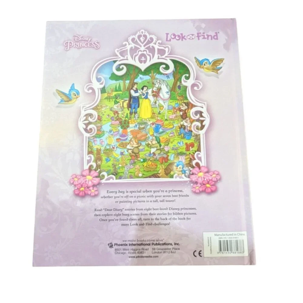 Disney Princess Look And Find Hardcover Childrens Book 2015 Interactive Puzzle G